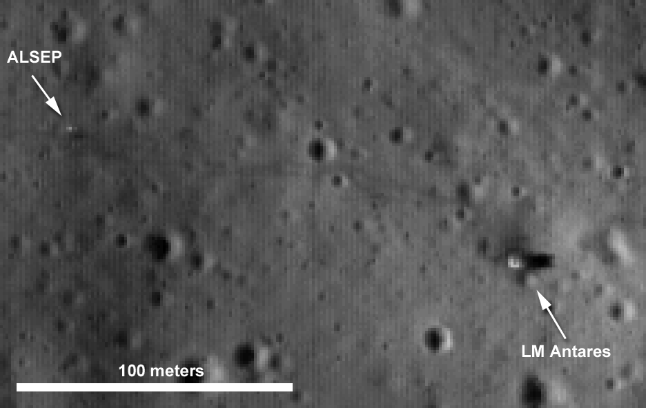 LRO-Aufnahme der Apollo14-Landestelle