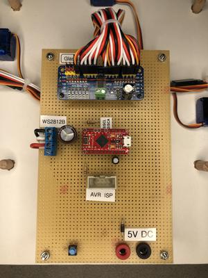 Platine mit Miktrocontroller für das Glas-Xylophon