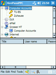 KeePass unter Windows Mobile